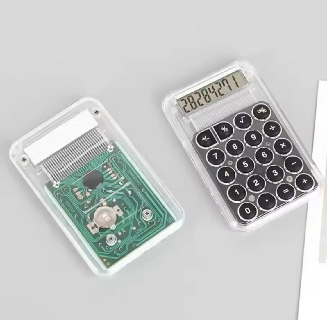 Transparent Electronic Calculator, Mini Pocket LCD Display Calculator, 8 Digit Large Display Big Buttons Calculator Transparent Electronic Calculator, Mini Pocket LCD Display Calculator, 8 Digit Large Display Big Buttons Calculator